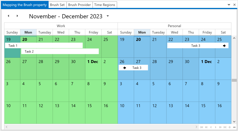 DevExpress WPF示例：Scheduler - 自定义单元格颜色