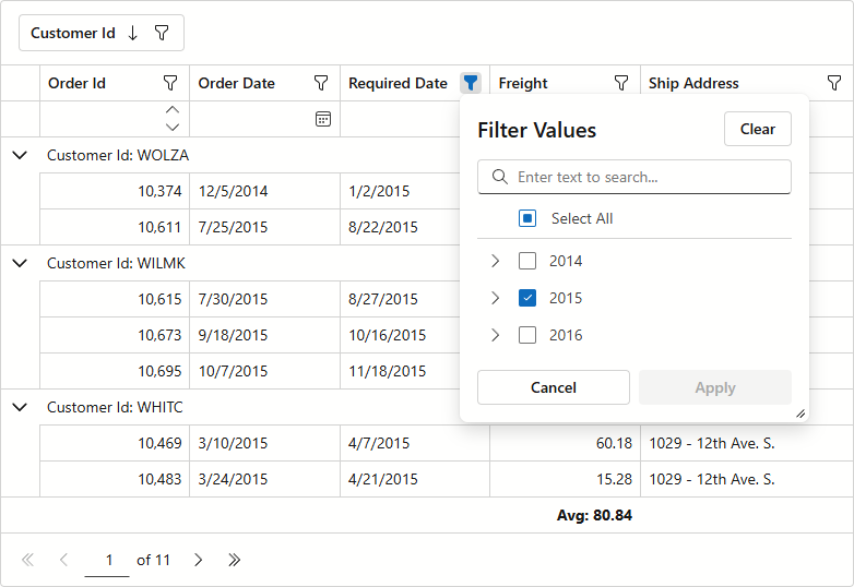 DevExpress示例：Blazor Grid - 使用Entity Framework Core自定义数据源绑定