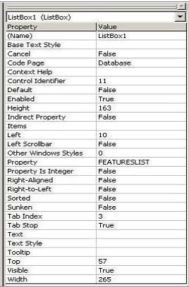 ListBox控件属性