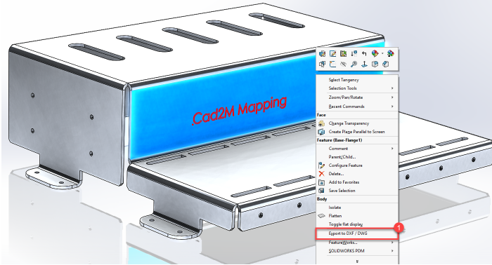 SOLIDWORKS地图文件 – 创建彩色分层DXF / DWG导出
