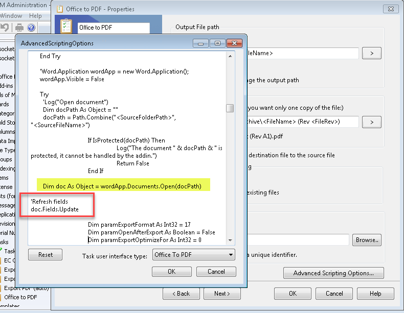 SOLIDWORKS PDM:使用Office to PDF任务时如何刷新Word文档中的字段