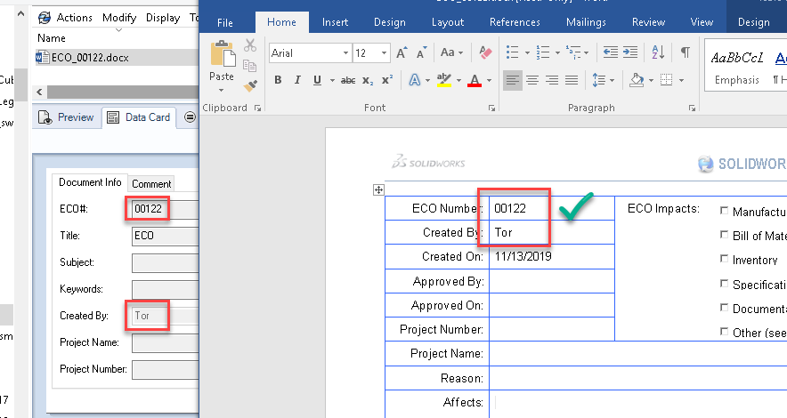 SOLIDWORKS PDM:使用Office to PDF任务时如何刷新Word文档中的字段