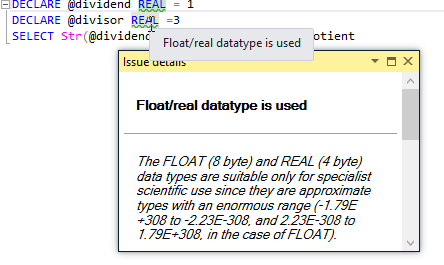 SQL Prompt使用教程：使用Float或Real数据类型的危险