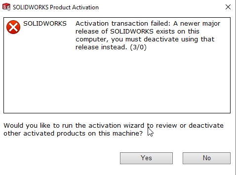 停用或激活SOLIDWORKS许可证时最常见的错误及解决办法