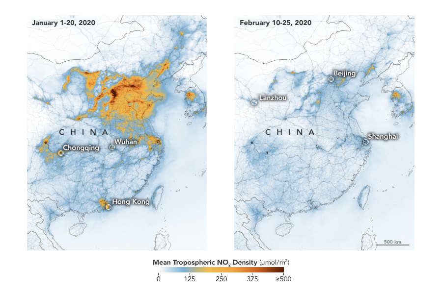 图表控件AnyChart每周数据可视化案例（七）：中国和武汉上空的二氧化氮显示等图表