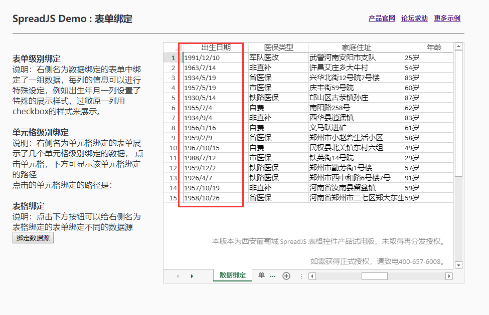 SpreadJS新人入门学习（八）：数据绑定