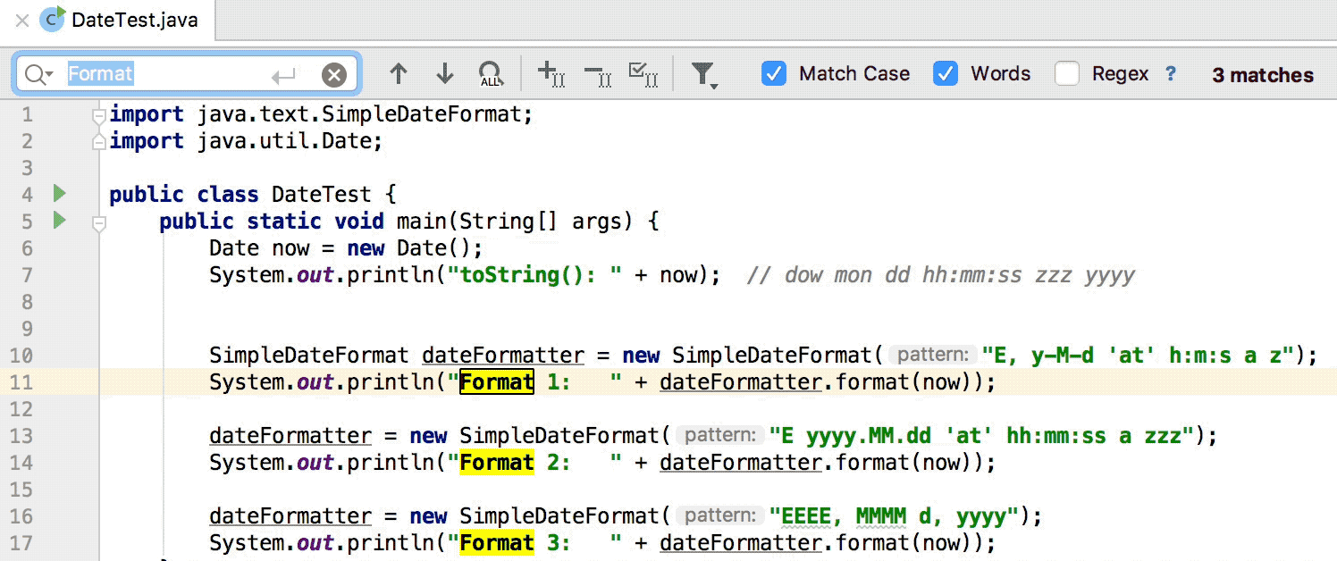 Java开发工具IntelliJ IDEA使用源代码系列教程（四）：在文件中搜索目标