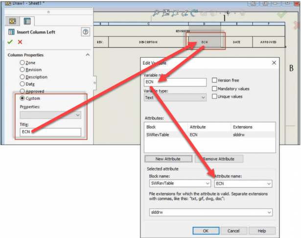 如何在SolidWorks中设置自动更新的修订表