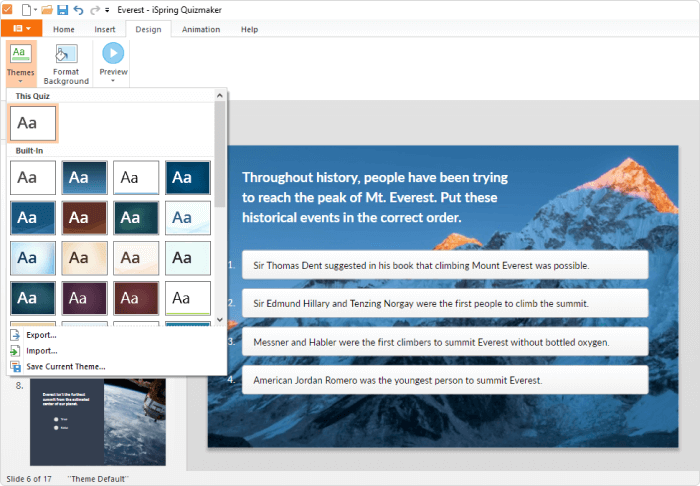 iSpring QuizMaker使用教程：如何创建序列问题