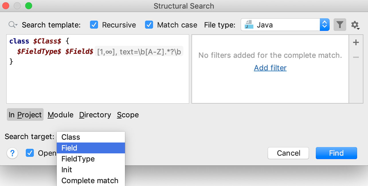 Java开发工具IntelliJ IDEA使用源代码系列教程（八）：结构搜索和替换