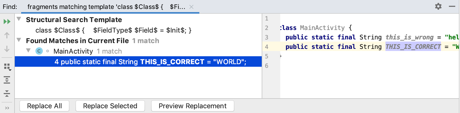 Java开发工具IntelliJ IDEA使用源代码系列教程（八）：结构搜索和替换