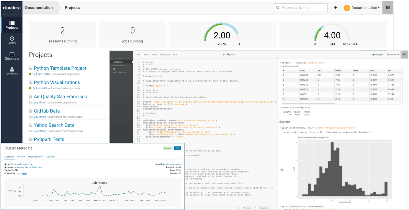 Cloudera Machine Learning用户界面