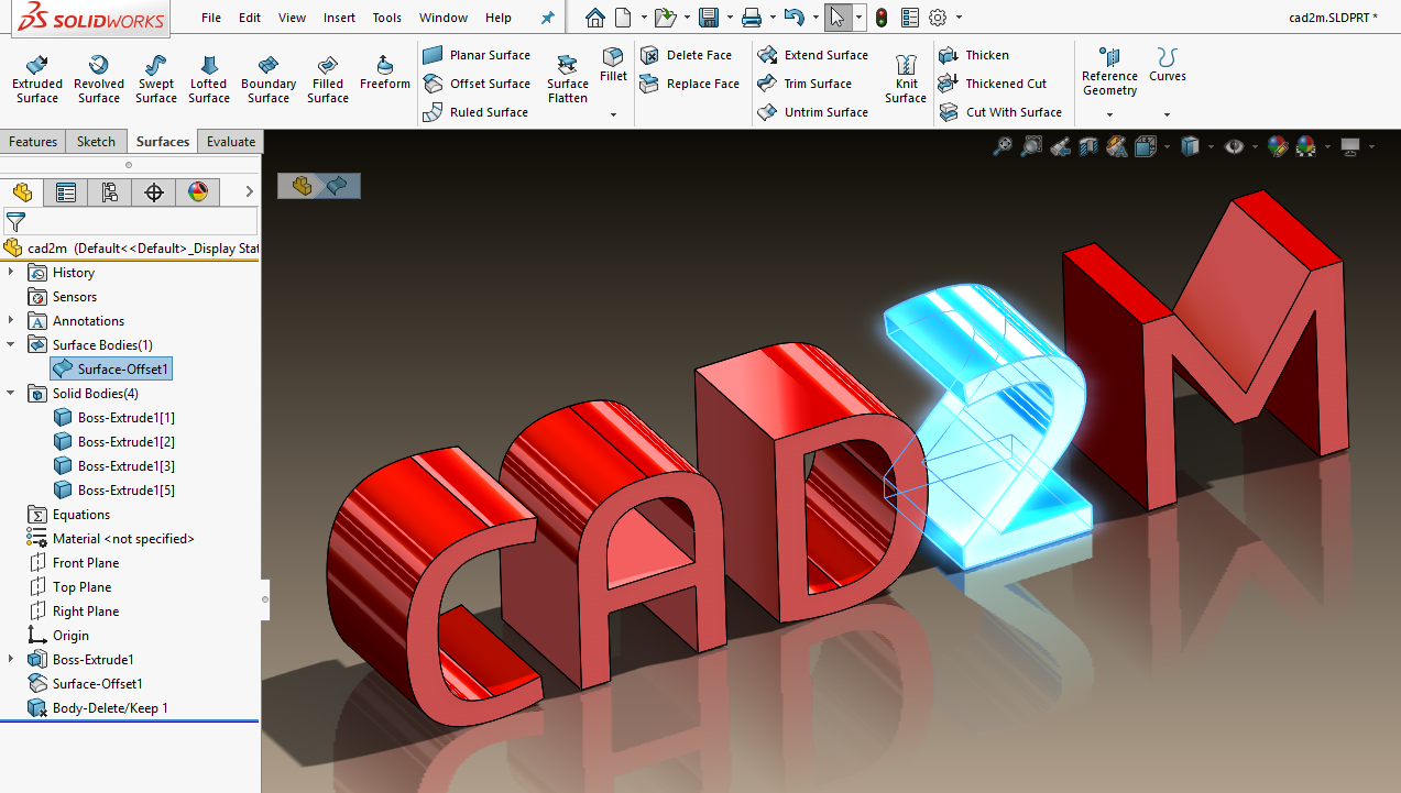 SOLIDWORKS如何在工程图中添加实体曲面