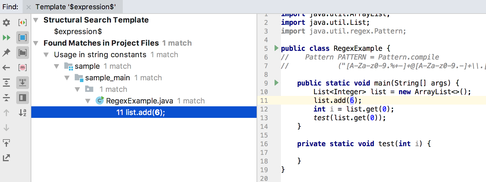 Java开发工具IntelliJ IDEA使用源代码系列教程（九）：搜索模板，过滤器和脚本约束