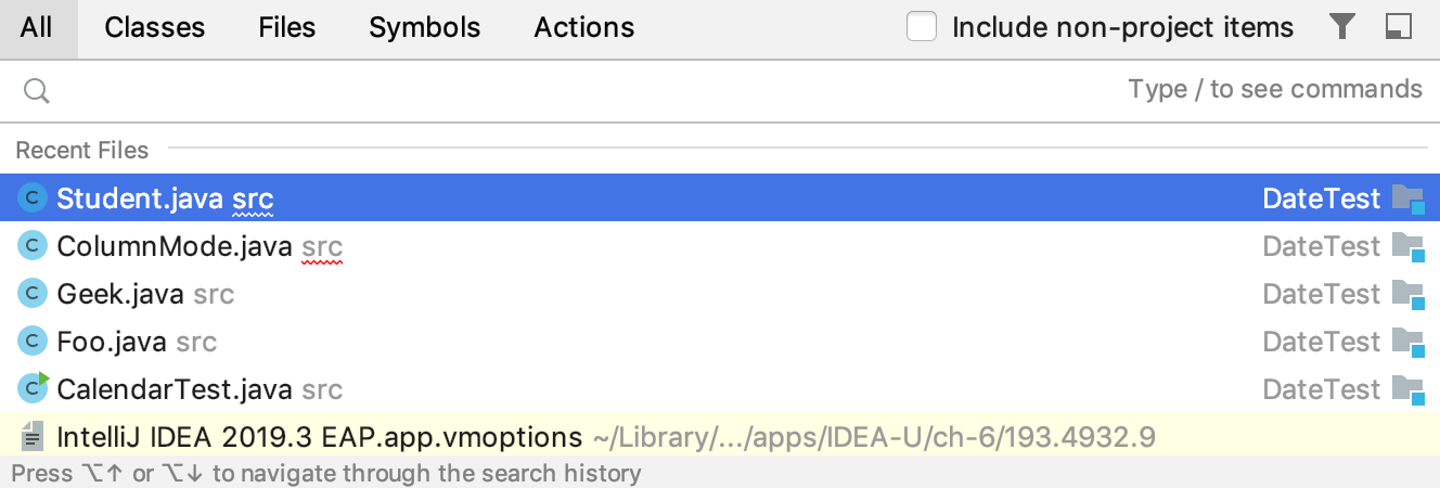 Java开发工具IntelliJ IDEA使用源代码系列教程（十一）：按名称搜索目标（到处搜索）