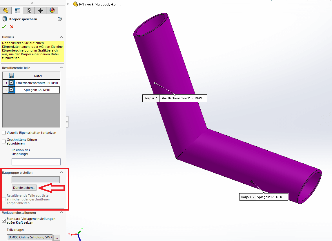 SOLIDWORKS多实体零件如何转换为装配体？