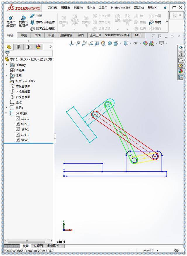 如何给SolidWorks草图块添加不同颜色