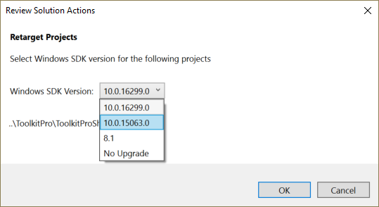 部署TookitProinVisualStudio2017_RetargetStep2