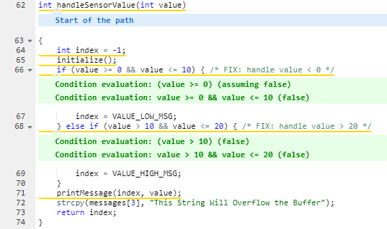 跟踪信息的Parasoft C/C++test示例