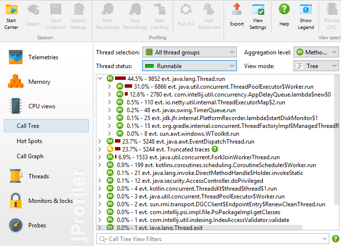 JProfiler v 11.1 在macOS和Linux上添加了没有安全点偏差的异步采样模式