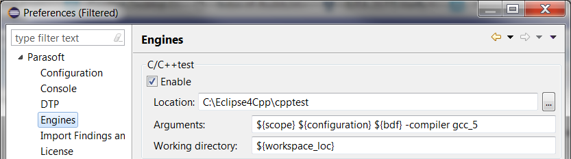 Parasoft C/C++test 2020.2系列教程：启用和配置引擎