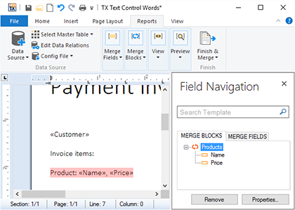 TX Text Control系列教程—Windows Forms：使用对象作为数据源