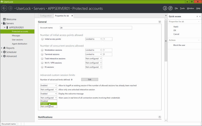 Windows 络守门人UserLock教程：用户访问控制-常规