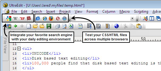 UltraEdit文字编辑器教程：将Yahoo！，Google，Wikipedia等与UltraEdit集成