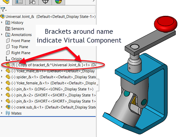 如何在SOLIDWORKS中使用虚拟组件复制一个零件？