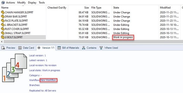 如何在SOLIDWORKS PDM中将文件移动到新工作流？