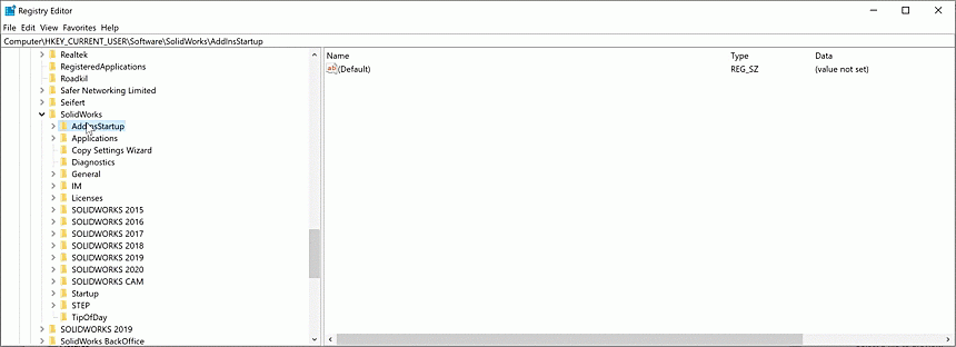 如何重设/删除SOLIDWORKS注册表？