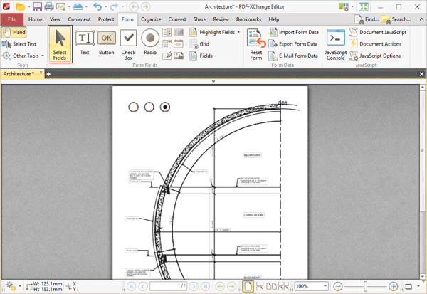 PDF-XChange Editor使用教程：使用PDF-XChange Editor清除选定的单选按钮