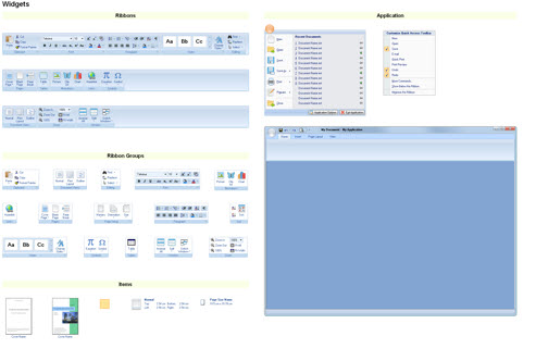 原型设计工具GUI Design Studio应用教程：Ribbon Bar App原型库，模板和示例