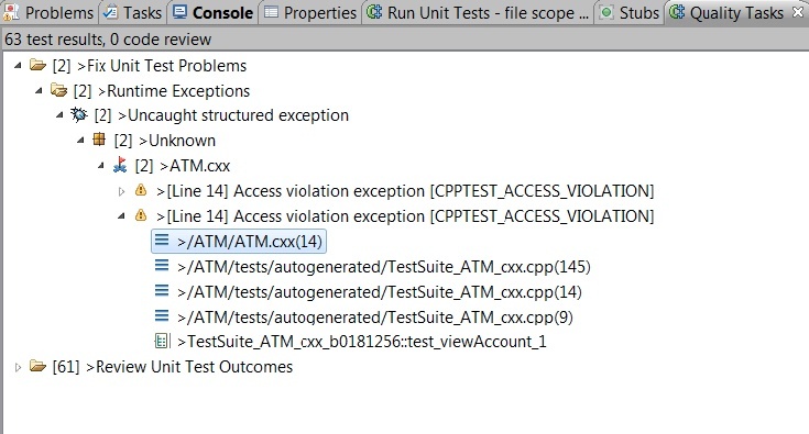 Parasoft C/C++test （Eclipse）2020.2系列教程：查看单元测试结果并修复单元测试问题