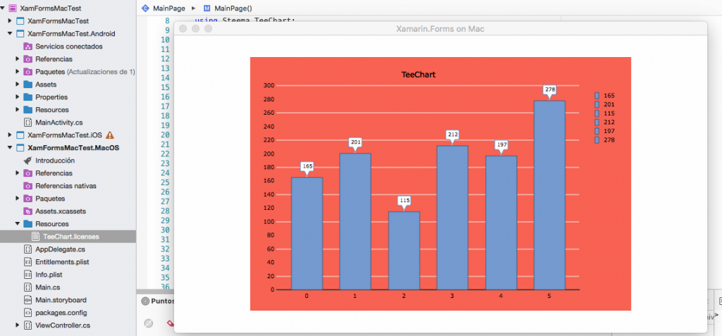 Xamarin.Forms和MacOS支持的TeeChart NETStandard