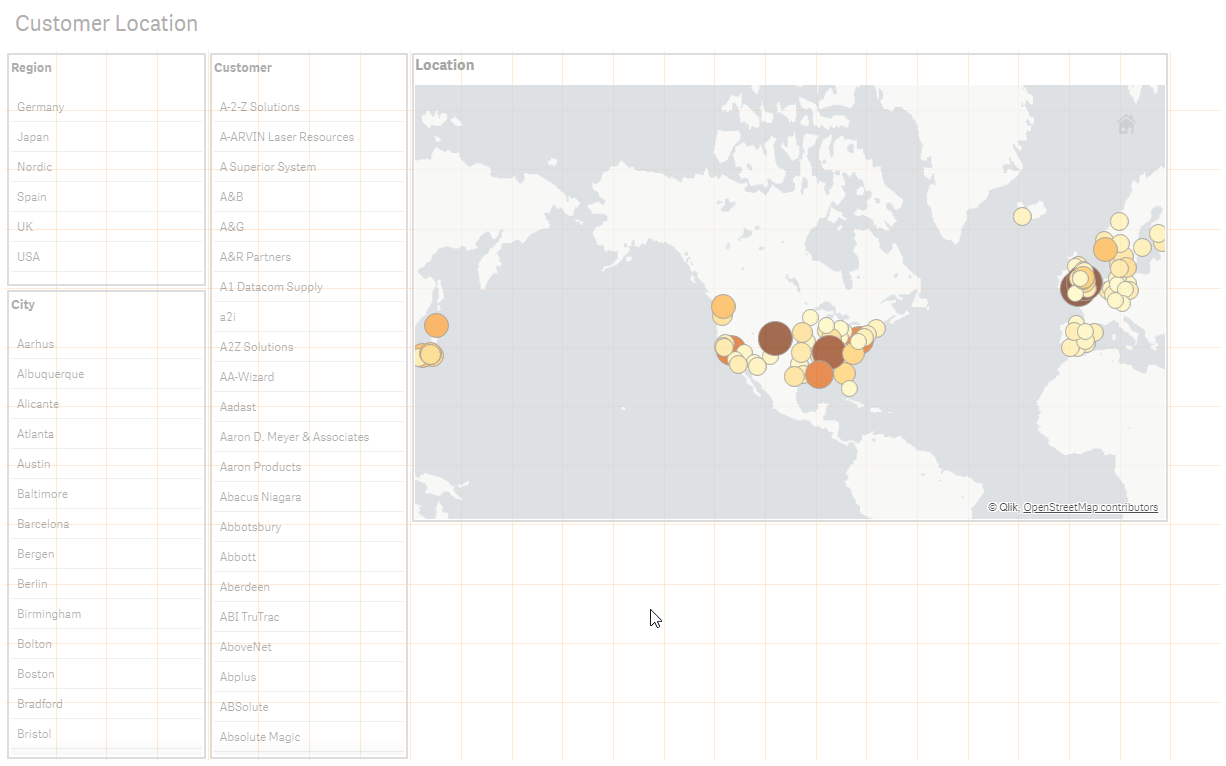 BI工具 Qlik 教程：构建分析应用程序-客户位置