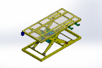 【SolidWorks免费模型下载】：工业电气剪叉式升降机  免费模型下载