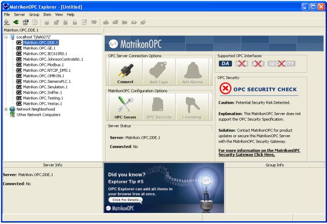 使用OPC Client (MatrikonOPC Explorer)方法