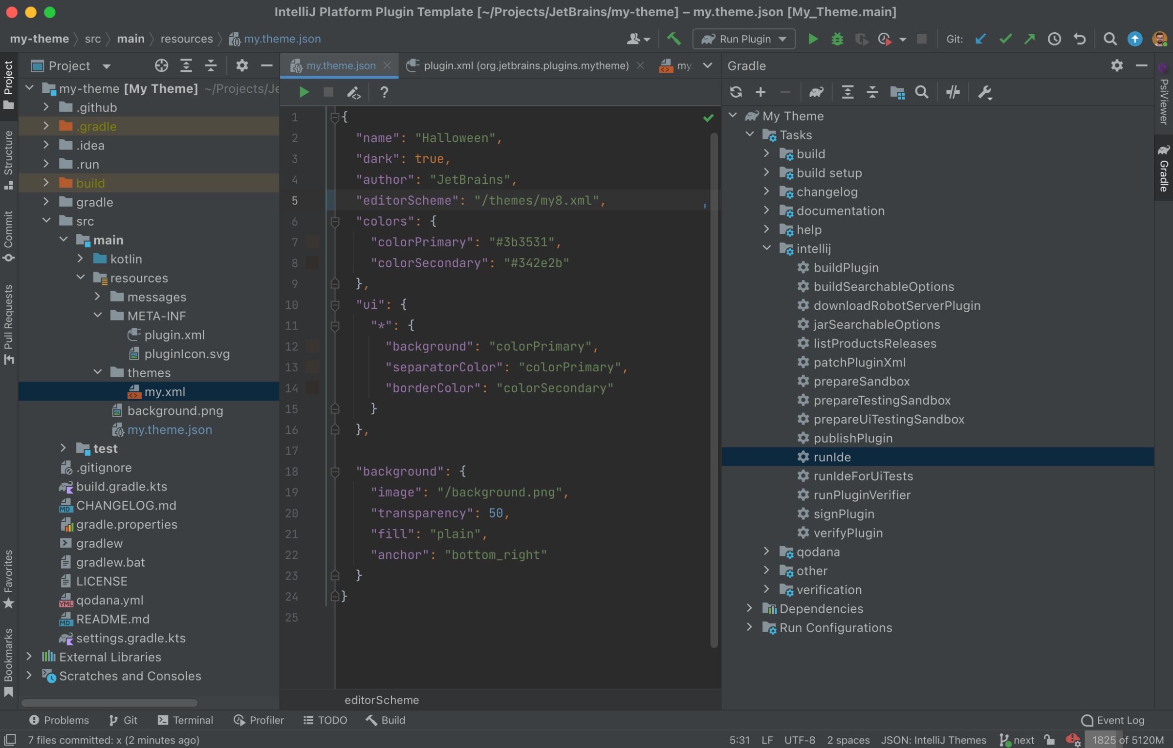 如何设置基于IntelliJ中IDE的主题 width=