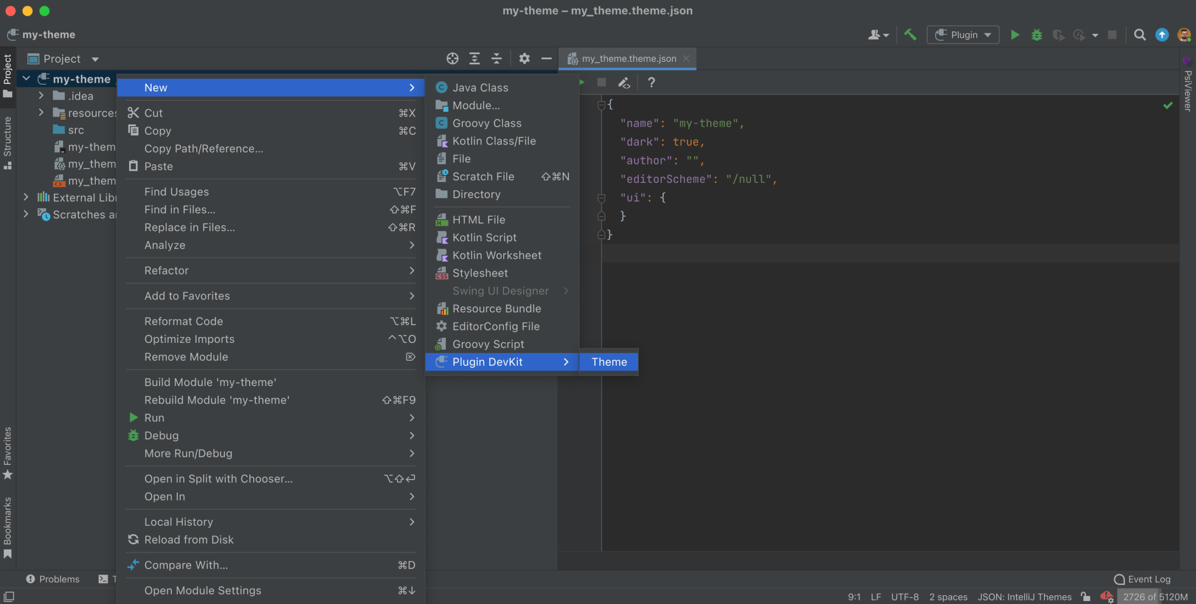 如何设置基于IntelliJ中IDE的主题 width=