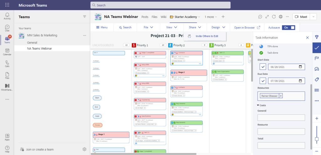 MindManager使用教程：如何创建 Microsoft Teams 思维导图