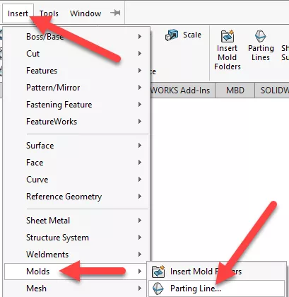 SOLIDWORKS模具工具：分割线和分型线说明