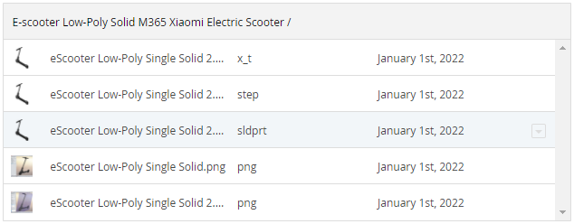 【SolidWorks免费模型下载】：电动滑板车  免费模型下载