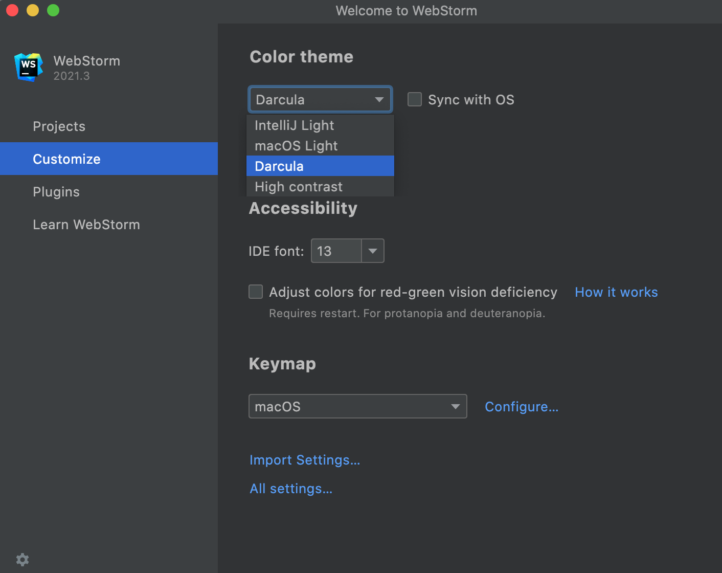 JavaScript开发工具WebStorm使用教程：第一次运行WebStorm