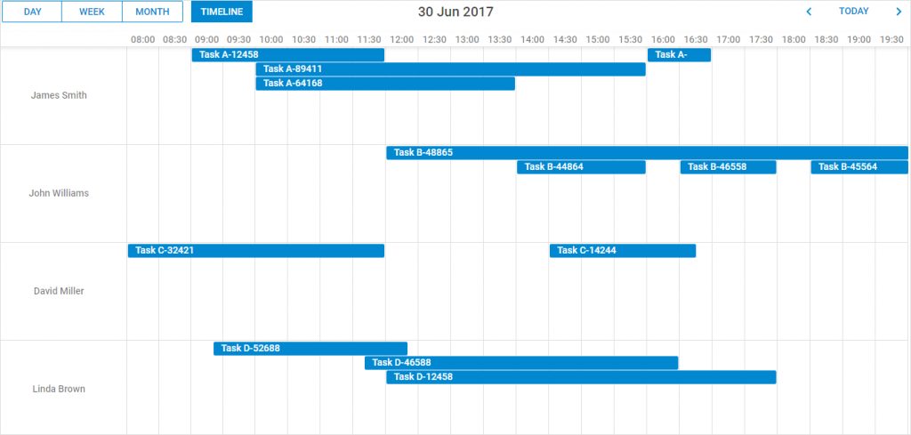 DHTMLX JavaScript 组件实现项目资源管理教程（二）：DHTMLX Scheduler 处理资源的调度程序视图