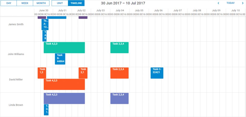 DHTMLX JavaScript 组件实现项目资源管理教程（二）：DHTMLX Scheduler 处理资源的调度程序视图