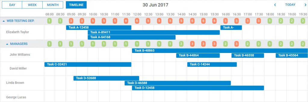 DHTMLX JavaScript 组件实现项目资源管理教程（二）：DHTMLX Scheduler 处理资源的调度程序视图