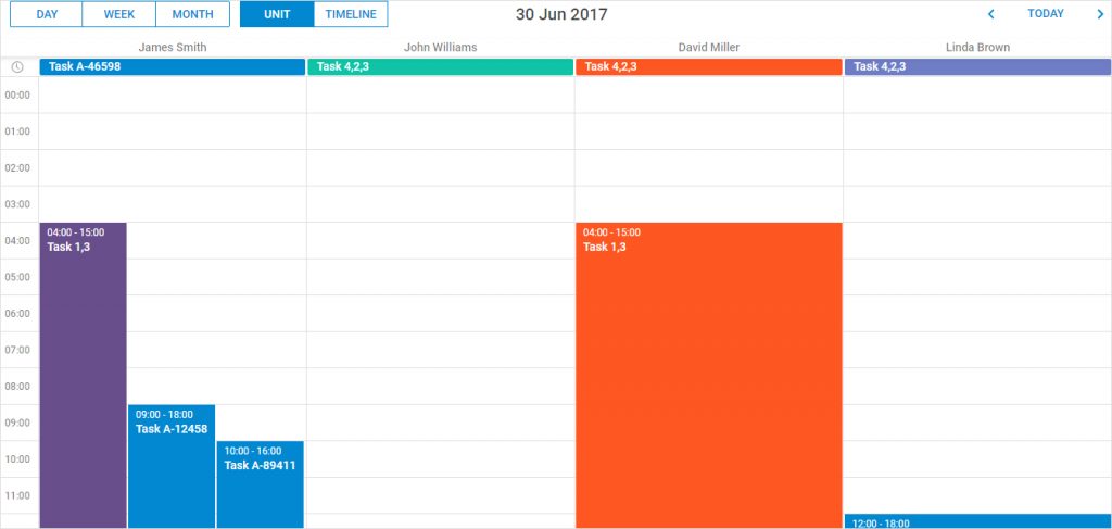 DHTMLX JavaScript 组件实现项目资源管理教程（二）：DHTMLX Scheduler 处理资源的调度程序视图