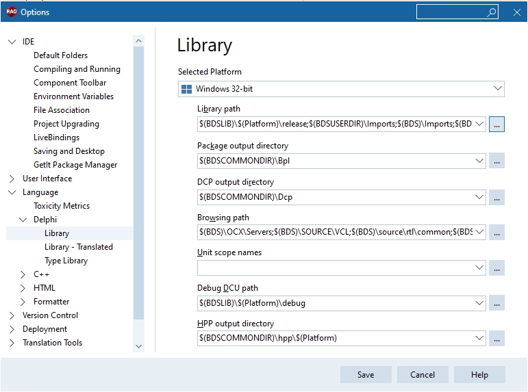 RadstudioLibPath